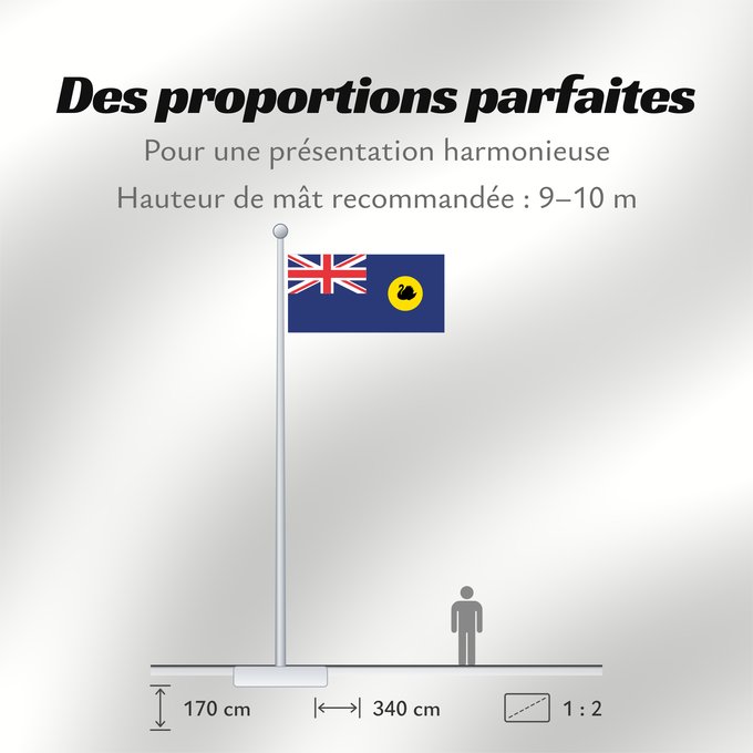 Proportions du drapeau : Western Australia	Australie-Occidentale	Australia Occidental	Westaustralien
