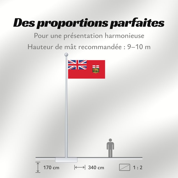 Proportions du drapeau : Manitoba	Manitoba 	Banniel proviñs Manitoba, Kanada