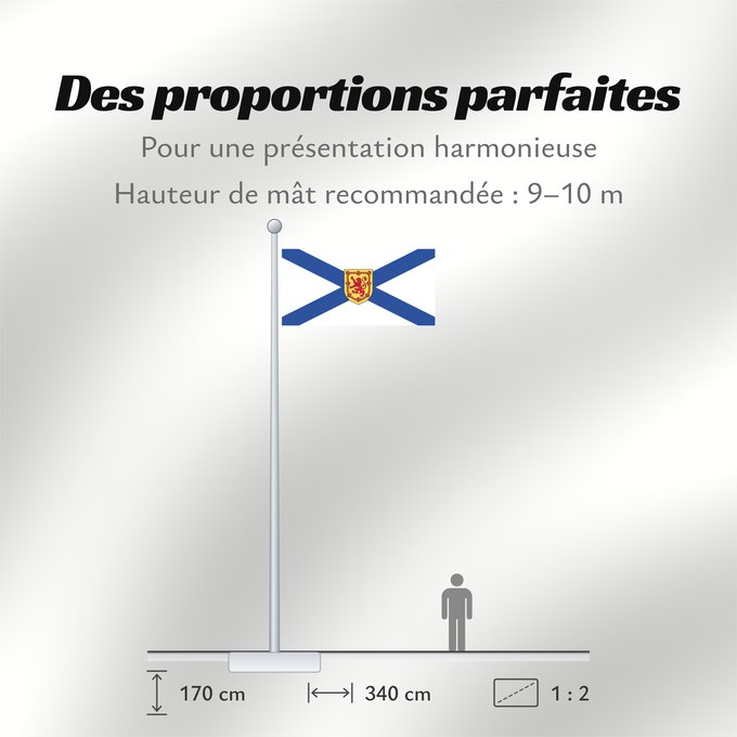 Proportions du drapeau : Nova Scotia	Nouvelle-Écosse	Nueva Escocia	Banniel proviñs Skos-Nevez  Nova Scotia