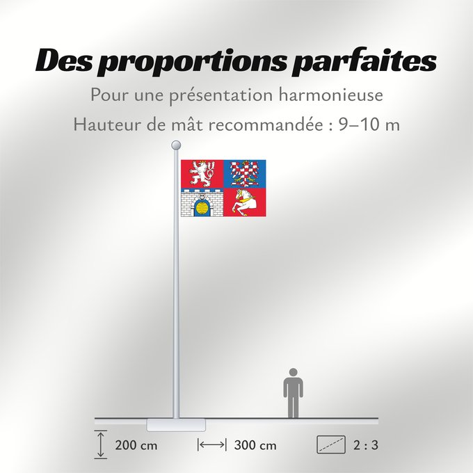Proportions du drapeau : Pardubice Region	Région de Pardubice	Región de Pardubice	Region Pardubice	Pardubice Regione