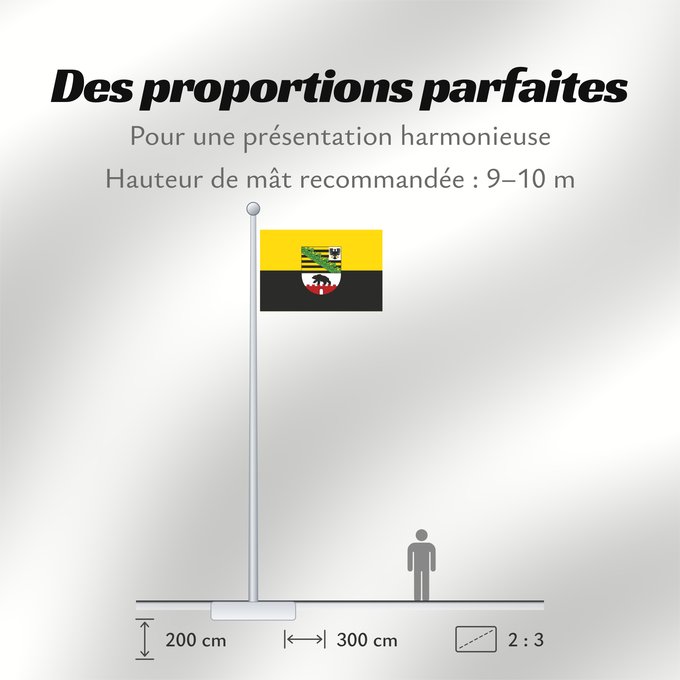 Proportions du drapeau : Saxony-Anhalt Saxony-Anhalt Saxe-Anhalt Sajonia-Anhalt Sachsen-Anhalt Sassonia-Anhalt