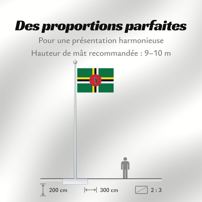 Proportions du drapeau : Dominica	 Dominique	Dominica lipp	Dominican	ドミニカ国の国旗	Флаг Доминики	Dominike	Dominicas