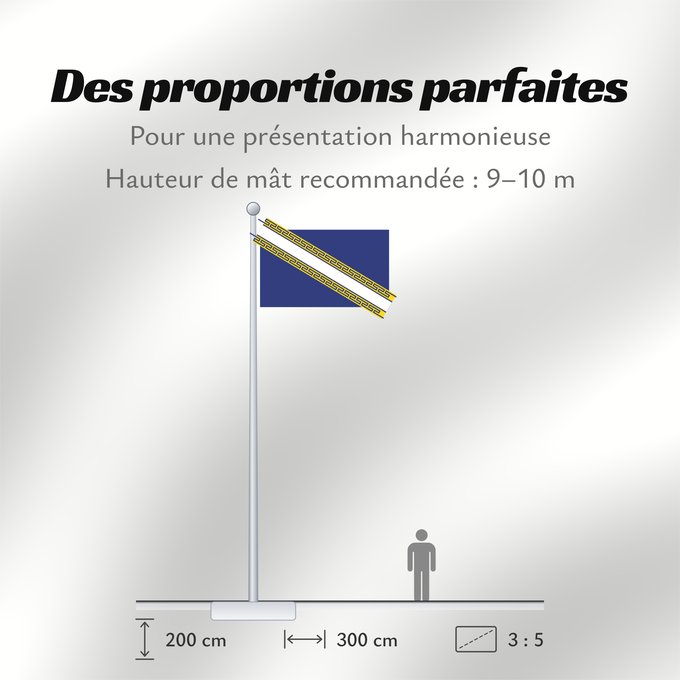 Proportions du drapeau : Champagne-Ardenne Region Champagne-Ardenne in France Région Champagne-Ardenne en France Champaña-Ardenas