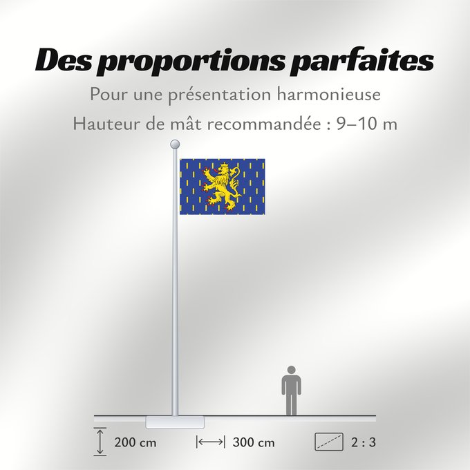 Proportions du drapeau : Franche-Comté