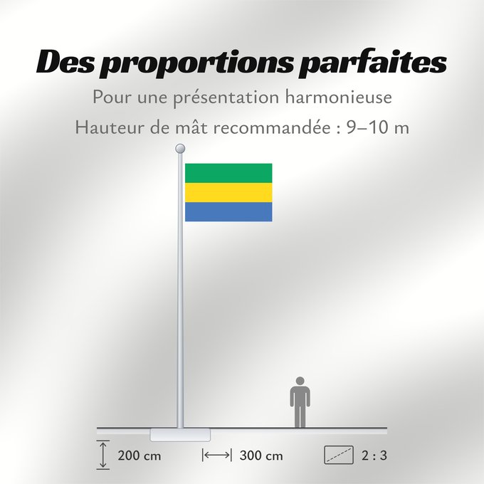 Proportions du drapeau : Gabon	Gabón	Gabun	Gabão	علم جمهوريةالغابون	Banniel Gabon	Gabons	Gabono	Gabongo bandera	پرچم گابن	Drapél du Gabon	Dalapo ya Ngabu	Bɛndɛ́lɛ ya Gabɔ́	Bendêre tî Gaböon