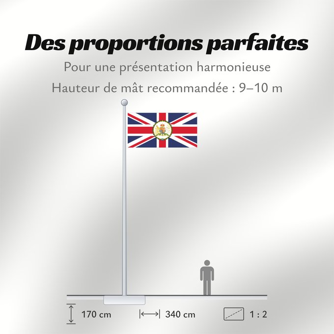 Proportions du drapeau : British Ambassador	British diplomatic flag used on the British Embassies	British Ambassador Ensign	Ambasciatore britannico Ensign