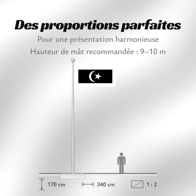 Proportions du drapeau : Terengganu Malaysian state Terengganu