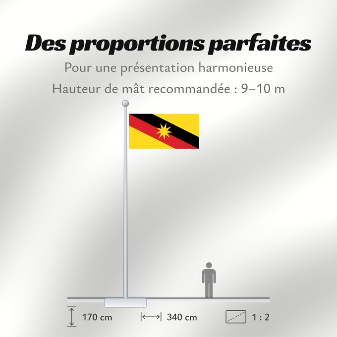 Proportions du drapeau : Sarawak	Malaysian state of Sarawak	Sarawak 