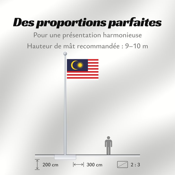 Proportions du drapeau : Malaysia	Malaysia – Jalur Gemilang  Stripes of Glory	Malaisie	Malasia	علم ماليزيا	Malaysia / بنديرا مليسيا	Malajzio	Malaisia lipp	Watawat ng Malaysia	​Mâ-lòi-sî-â koet-khì	馬来西亜の国旗	ទង់ជាតិម៉ាឡេស៊ី	Malaysi	ທຸງຊາດມາເລເຊຍ	​馬來西亞之國旗	Malaysia – Jalur Gemilang / 