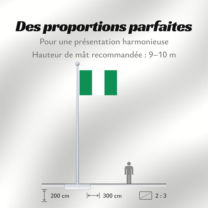 Proportions du drapeau : Nigeria	Nigéria	علم نيجيريا	Niĝerio	Okoloto nke Naigeria	Nijeri	Nigerije	Државна застава Нигерије	Àsìá ilẹ́ Naijiria