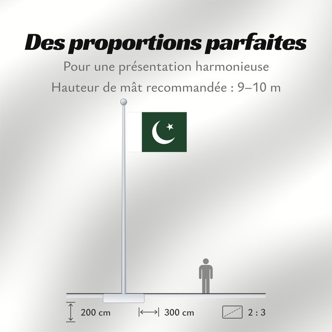 Proportions du drapeau : Pakistan Pakistan Pakistán Paquistão علم باكستان পাকিস্তানের জাতীয় পতাকা পাকিস্তানর ফিরালহান Pakistano पाकिस्तान का ध्वज ପାକିସ୍ତାନୀ ଝଣ୍ଡା ਪਾਕਿਸਤਾਨ ਦਾ ਕੌਮੀ ਝੰਡਾ د پاکستان بيرغ Флаг Пакистана Pakistana பாக்கித்தான் கொடி Прапор Пакистану پاکستان کا پرچم