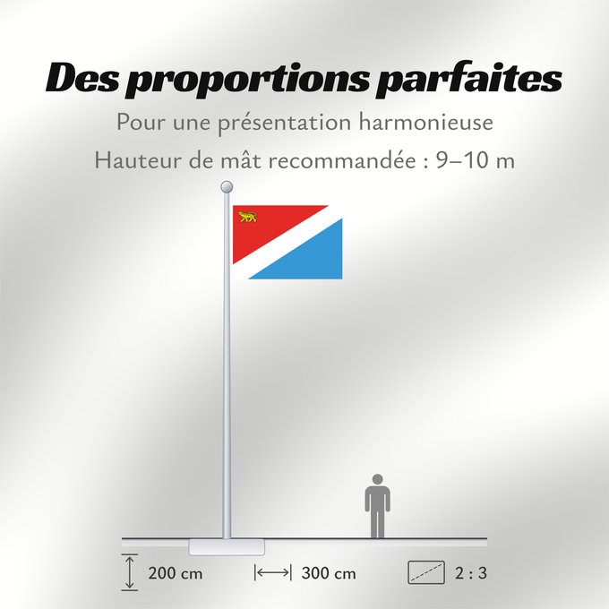 Proportions du drapeau : Primorsky Krai Kraï du Primorie Krai de Primorie Primorski Krai