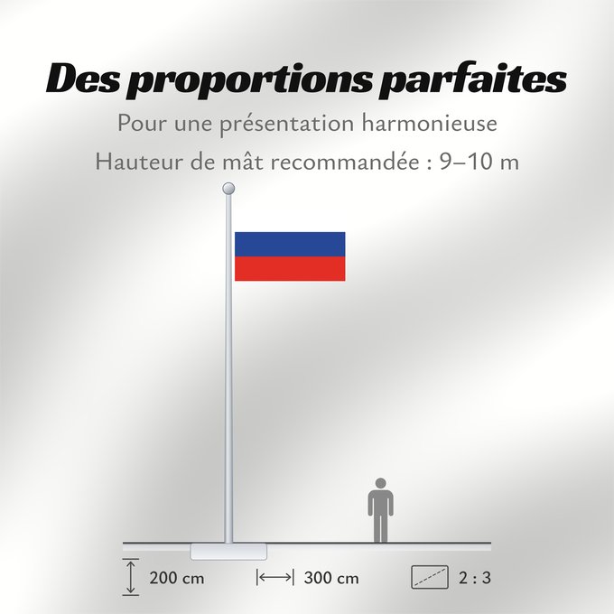 Proportions du drapeau : Russia	Russian Federation	Russie	Rusia	Russische Föderation