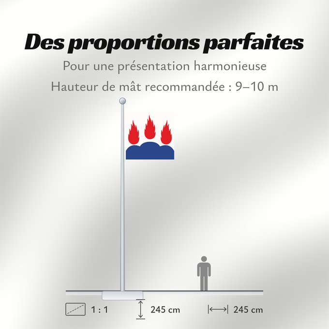 Proportions du drapeau : Västmanlands län