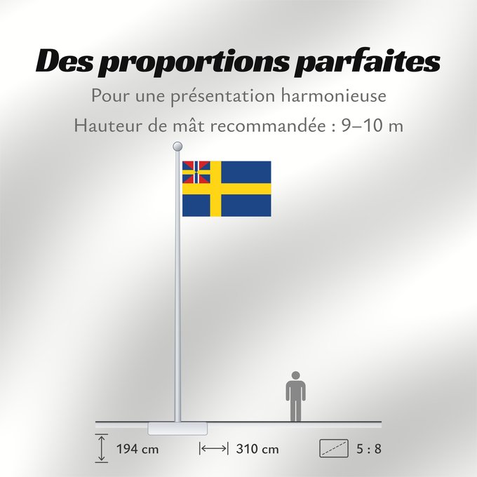 Proportions du drapeau : Swedish norwegian union