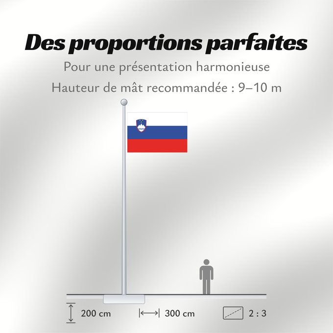 Proportions du drapeau : Slovenia	Slovénie	Eslovenia	Slowenien	Slovenië	Słowenii	Сцяг Славеніі	Slovenije	D Eslovènia	Slovinská vlajka	Флаг Словении	Прапор Словенії