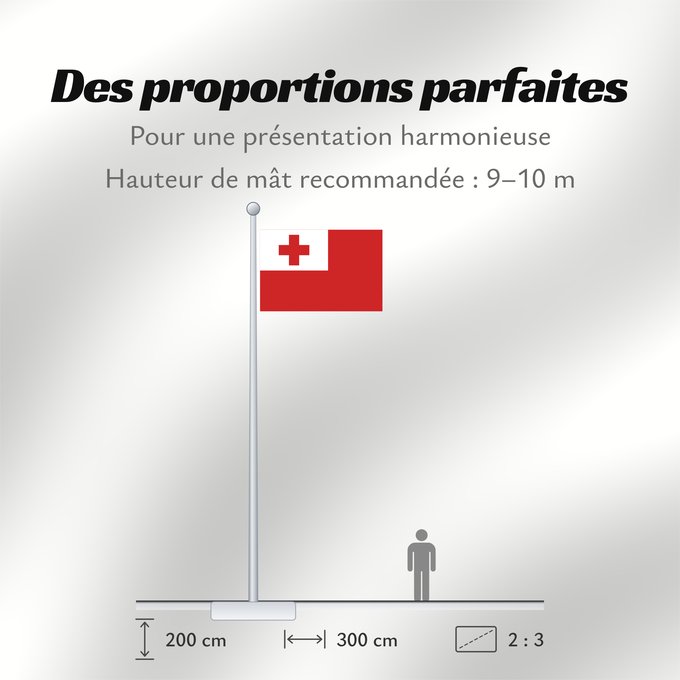 Proportions du drapeau : Tonga	Thonga	Brattagh ny Tongey	Tonge	Fuka ʻo Tonga