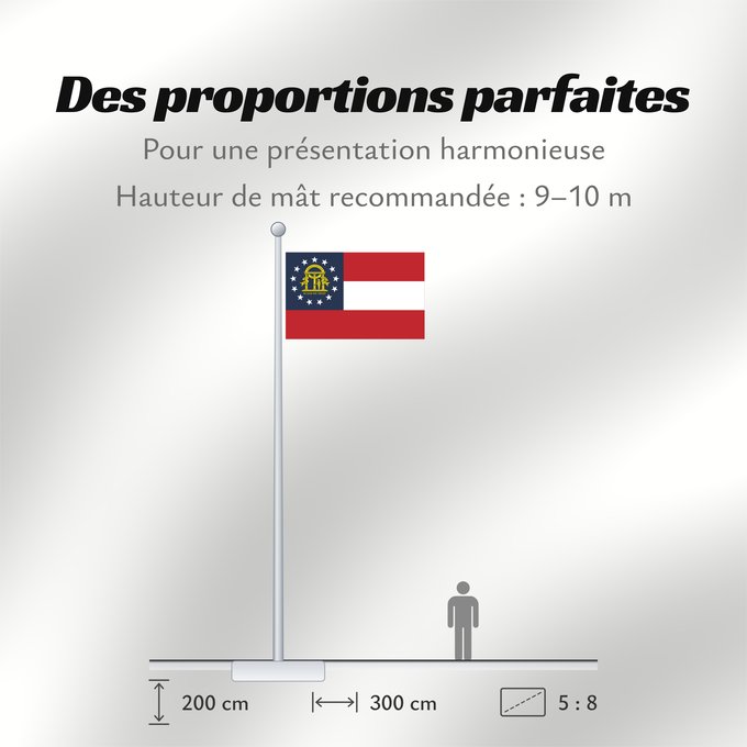 Proportions du drapeau : State of Georgia Georgia
