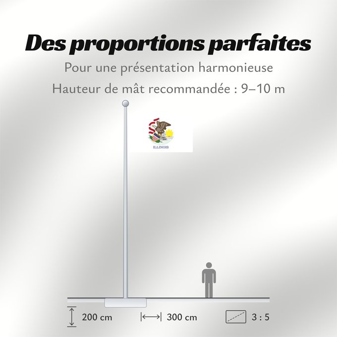 Proportions du drapeau : Illinois