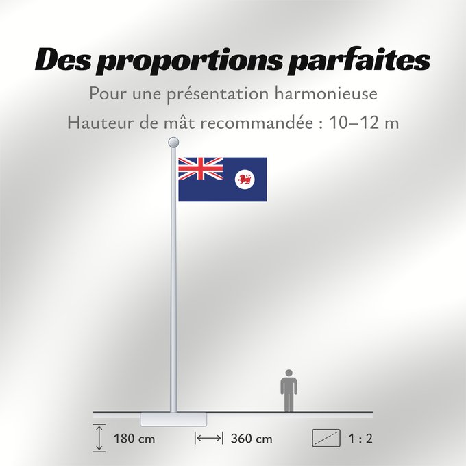 Proportions du drapeau : Tasmania	Tasmanie	Tasmanien