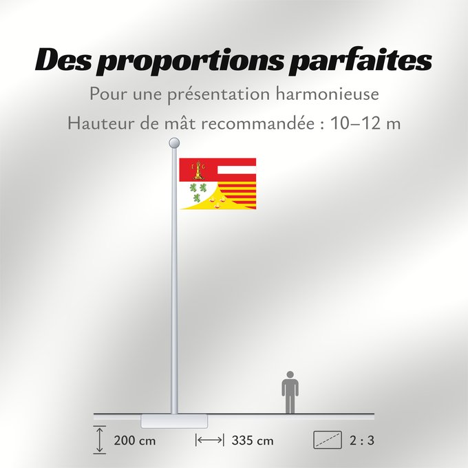 Proportions du drapeau : Liège (fr)