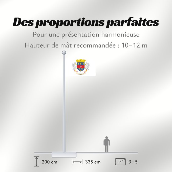 Proportions du drapeau : Saint Barthélemy