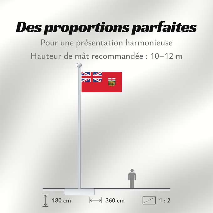 Proportions du drapeau : Manitoba	Manitoba 	Banniel proviñs Manitoba, Kanada