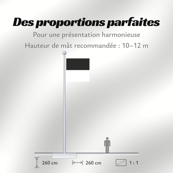 Proportions du drapeau : Canton of Fribourg Fribourg Kanton Freiburg