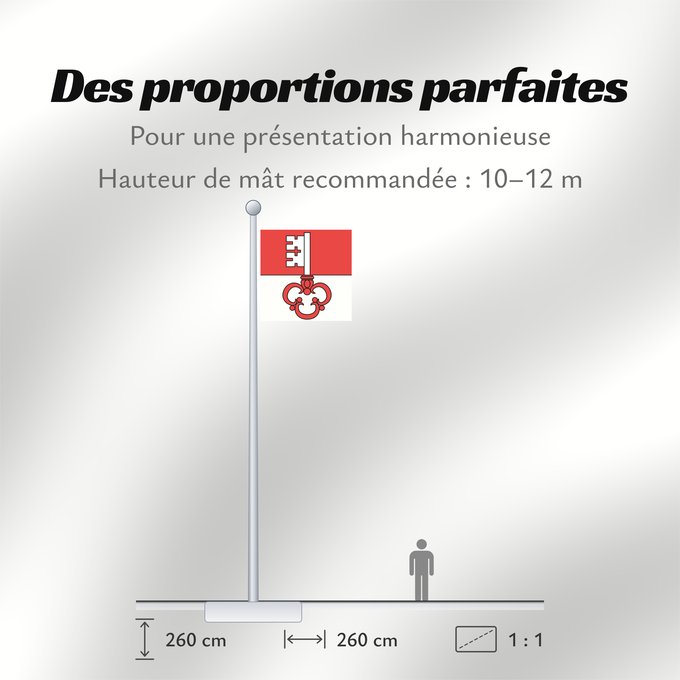 Proportions du drapeau : Canton of Obwalden	Obwalden	canton d'Obwald 	Obwalden 	Obvaldo	Canton of Obwalden in Switzerland