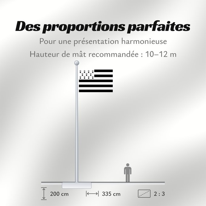Proportions du drapeau : Brittany	The Gwenn-ha-du, flag of Brittany	Le Gwenn-ha-du, drapeau de la Bretagne	Spaniel Bretón	Bretagna	Ar Gwenn-ha-du, banniel Breizh