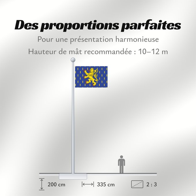 Proportions du drapeau : Franche-Comté