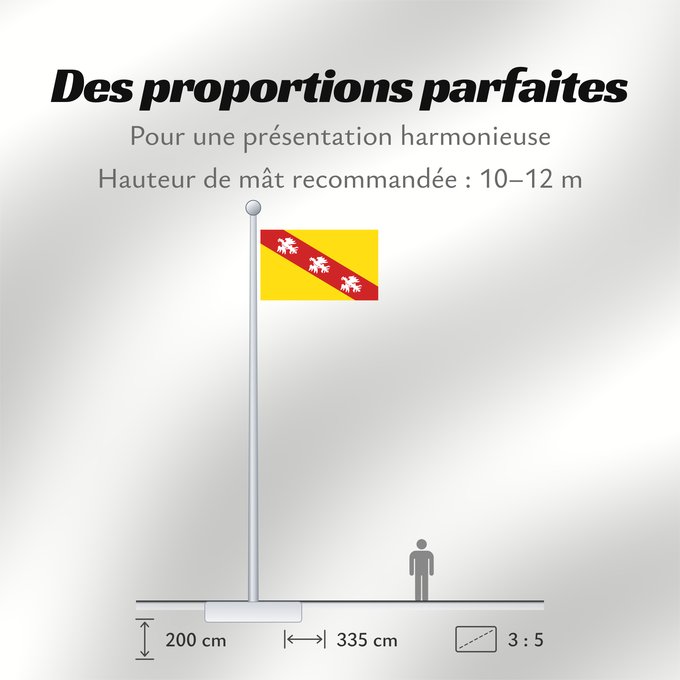 Proportions du drapeau : Lorraine	Region Lorraine in France	Région Lorraine en France	Lorena 	Lorena