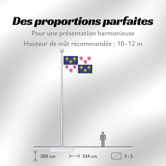 Proportions du drapeau : Picardie	Region Picardie in France	Région Picardie en France	Picardo	Picard