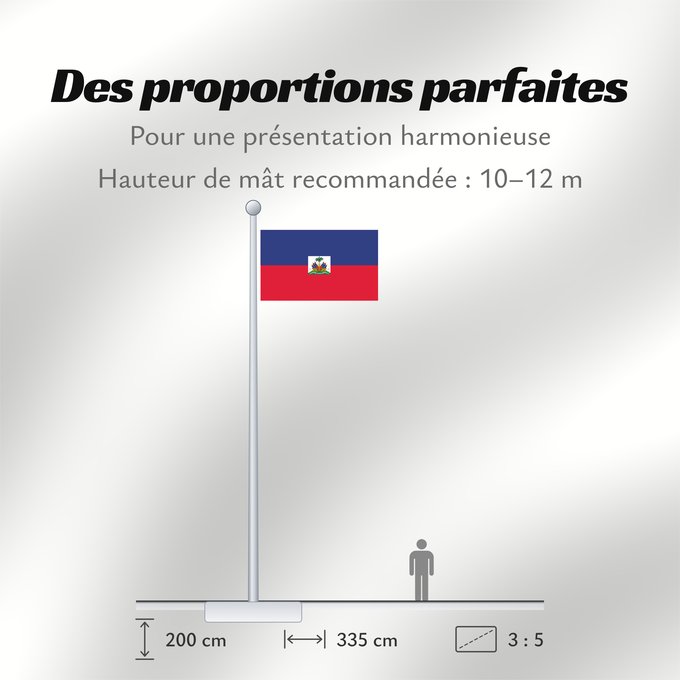 Proportions du drapeau : Haiti  civil	Haiti	Haïti	Haití