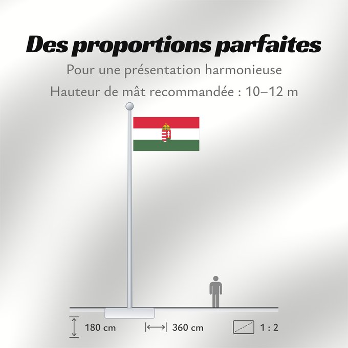 Proportions du drapeau : Hungary	Hongrie	Hungría	Ungarn	Dell Ungheria	Hongarije	Hungria	Banniel Hungaria	Ungarns	Hungario	Ungari lipp	Unkarin	HUngáire	Magyarország	Hungaria	Hungariae	Tal-Ungerija	Styago Ungariya	Ungariei	Madžarske	Ungerns	Stän Macaräna
