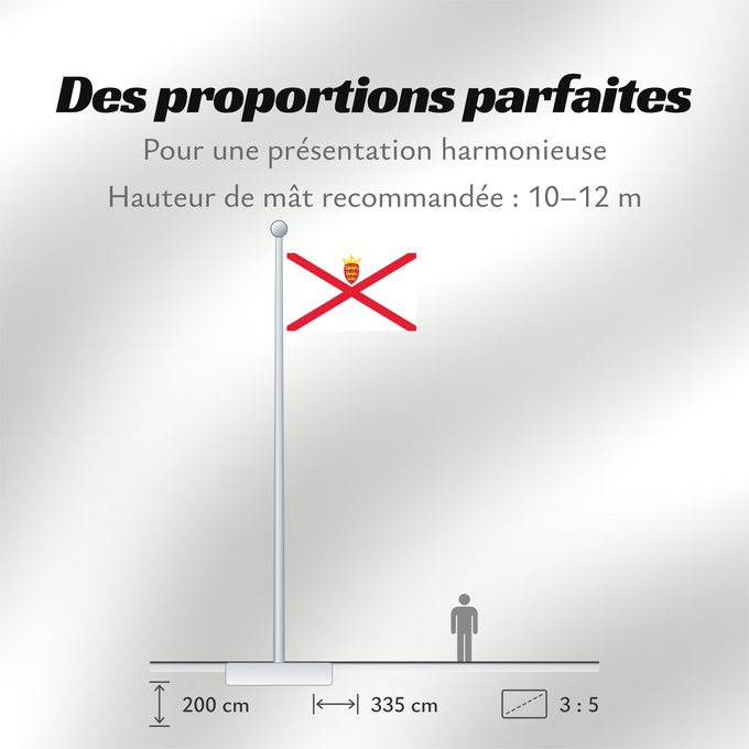 Proportions du drapeau : Jersey	Jersey (Kanalinsel)	Maglia