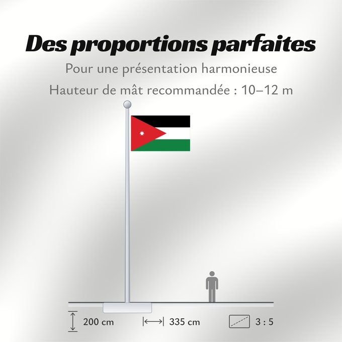 Proportions du drapeau : Jordan Jordanie Jordania Jordanien Giordania Jordanië علم الأردن Jordanio Iordaniei Флаг Иордании Jordanije Ürdün