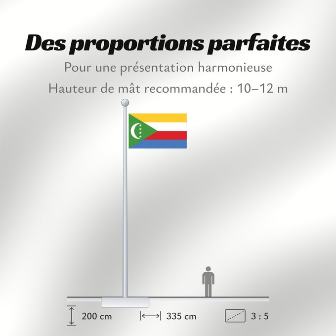 Proportions du drapeau : Comoros Comores Comoras Komoren Comore