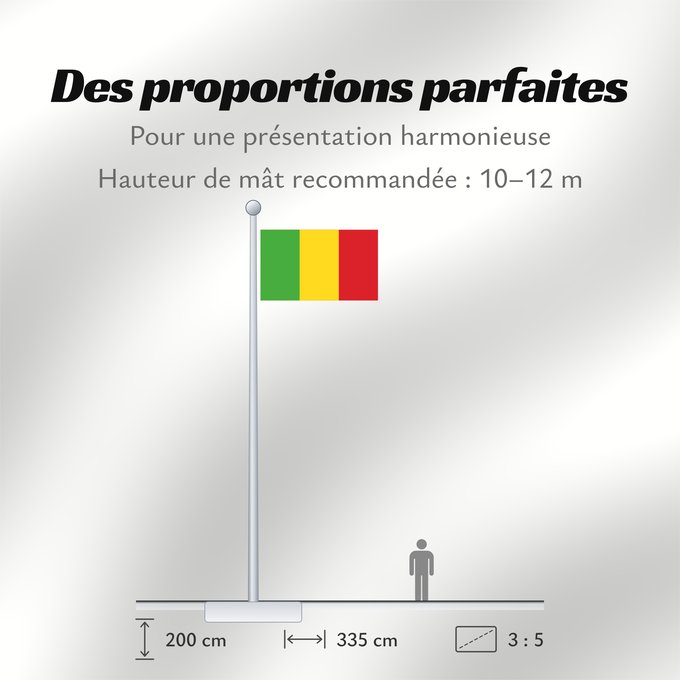 Proportions du drapeau : Mali	Malí	علم مالي	Mali finifana	Malija	Raaya bu Mali