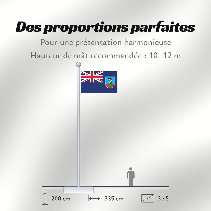 Proportions du drapeau : Montserrat