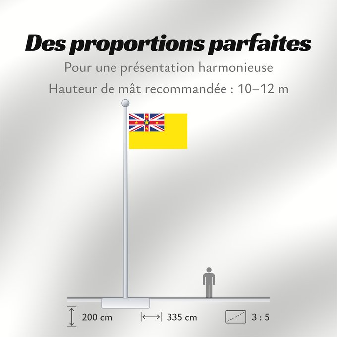 Proportions du drapeau : Niue	Niue  New Zealand	ニウエの国旗	Pīwari o Niuē