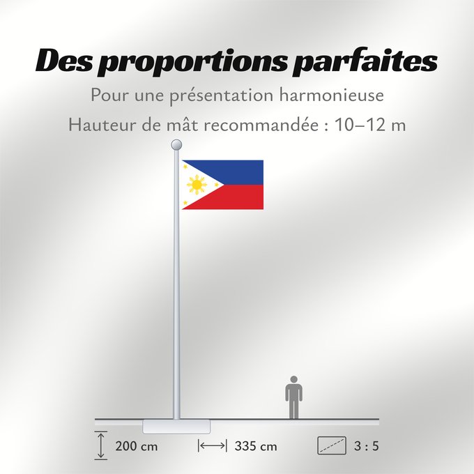Proportions du drapeau : Philippines The national flag of the Philippines Filipinas Philippinen Filippine Filipijnen علم فلبين An nasyunal na bandera kan Filipinas ফিলিপাইনের জাতীয় পতাকা Ang nasodnong bandera sa Pilipinas La nacia flago de la Filipinoj Wagayway ti Filipinas フィリピ