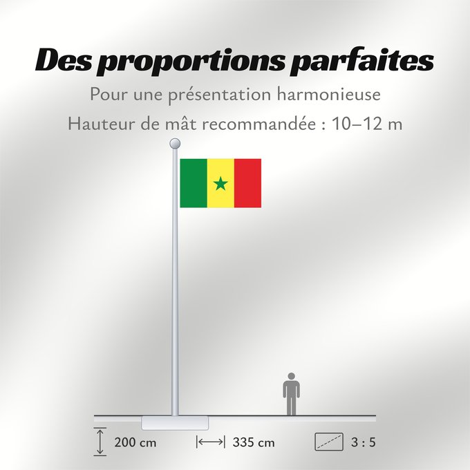 Proportions du drapeau : Senegal Sénégal Senegalo پرچم سنگال Senegala