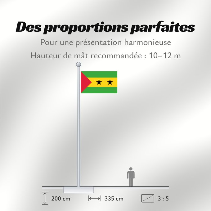Proportions du drapeau : Sao Tome and Principe Sao Tomé-et-Principe Santo Tomé y Príncipe São Tomé und Príncipe Sao Tome e Principe