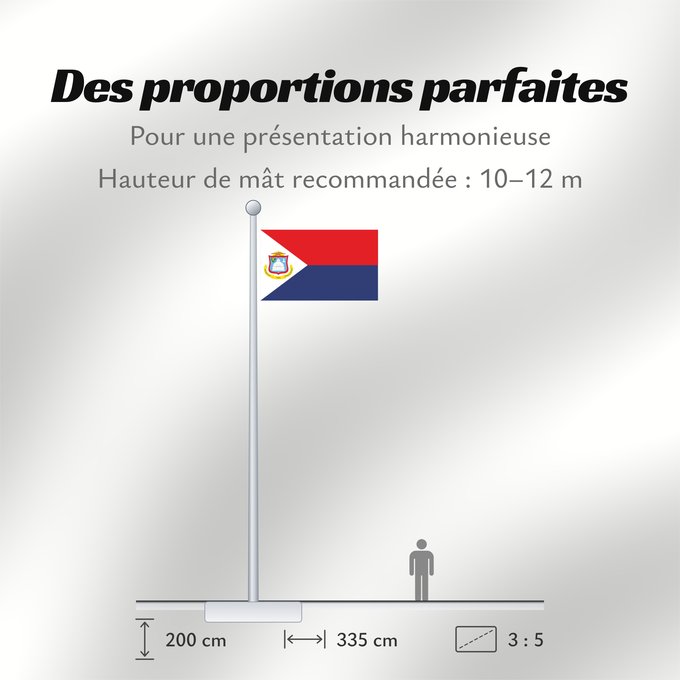 Proportions du drapeau : Sint Maarten	Sint Maarten  Kingdom of the Netherlands	Saint-Martin