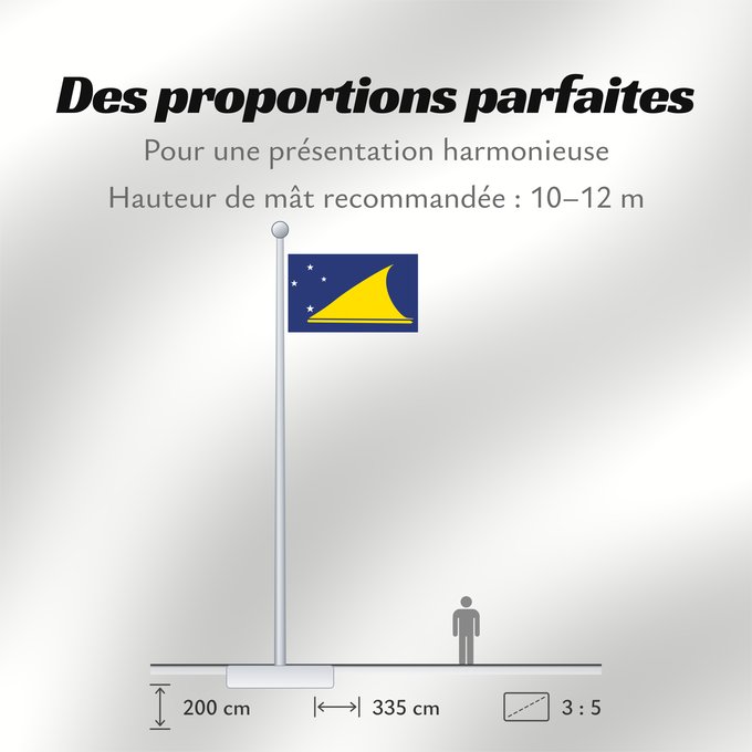 Proportions du drapeau : Tokelau	Tokelau since May 2008	Tokelau que fuera adoptada en mayo de 2008 por el parlamento local de este territorio dependiente de Nueva Zelanda	Pīwari o Tokelau