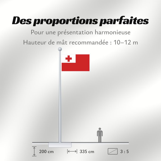 Proportions du drapeau : Tonga	Thonga	Brattagh ny Tongey	Tonge	Fuka ʻo Tonga