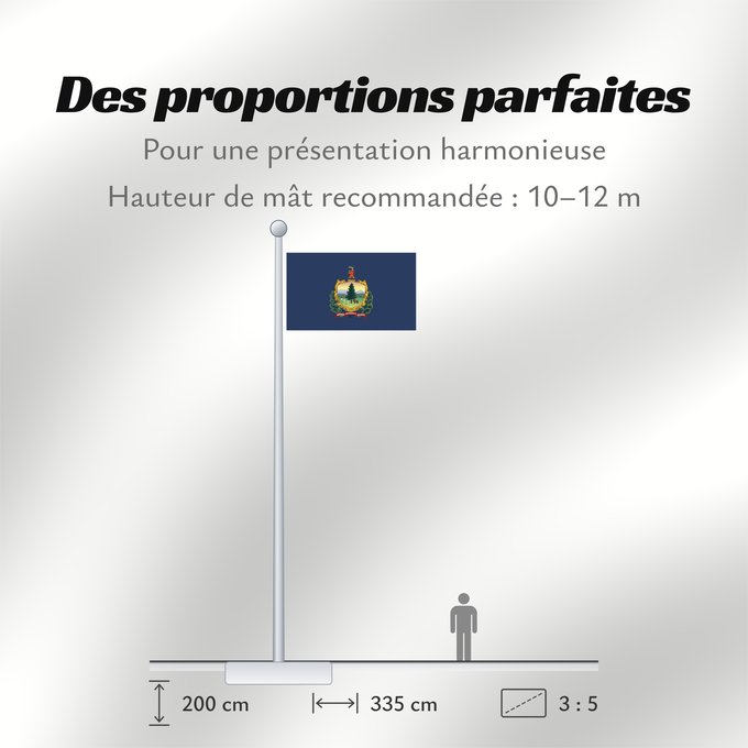 Proportions du drapeau : Vermont Vermont ᏣᏩᎦ ᎦᏓᏘ Ka hae Welemoneka Vermontis Bimááʼ Hahoodzo bidah naatʼaʼí Флаг Вермонта Američke savezne države Vermont