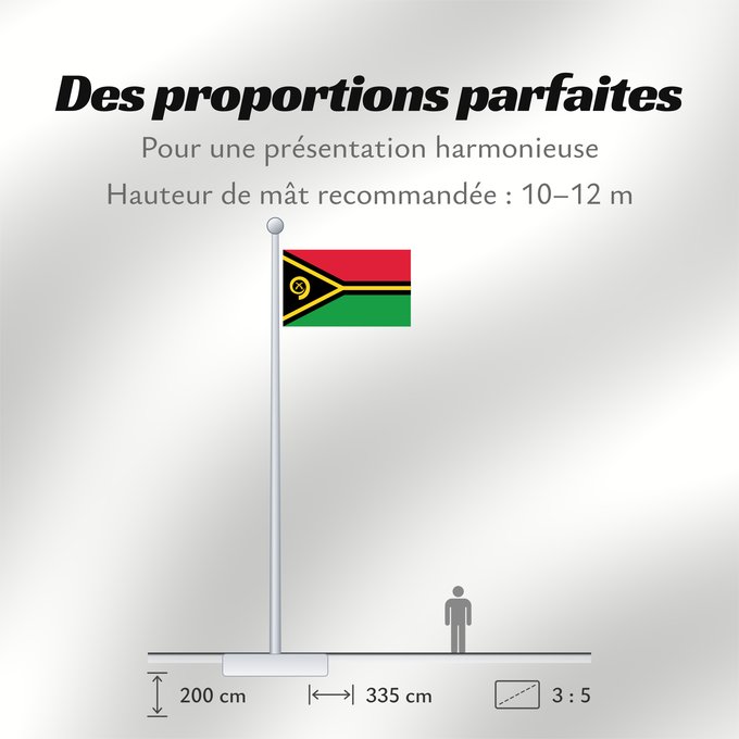 Proportions du drapeau : Vanuatu