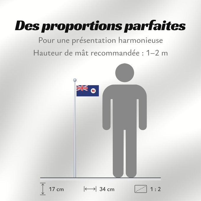 Proportions du drapeau : Tasmania	Tasmanie	Tasmanien